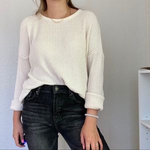 brandy melville cream knitted pullover sweater